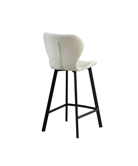 Σκαμπό Μπάρ 2τμχ Martin 66εκ. Off White Ύφασμα 45x49x66-98εκ.