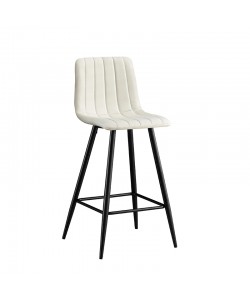 Σκαμπό Μπάρ 4τμχ Nero Off White Ύφασμα 47x49x72-104εκ.