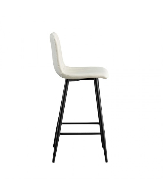 Σκαμπό Μπάρ 4τμχ Nero Off White Ύφασμα 47x49x72-104εκ.