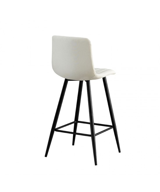 Σκαμπό Μπάρ 4τμχ Nero Off White Ύφασμα 47x49x72-104εκ.