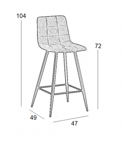 Σκαμπό Μπάρ 4τμχ Nora Off White Ύφασμα 47x49x72-104εκ.