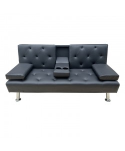 REST BLACK PU ΚΑΝΑΠΕΣ-ΚΡΕΒΑΤΙ 168X88X79εκ.