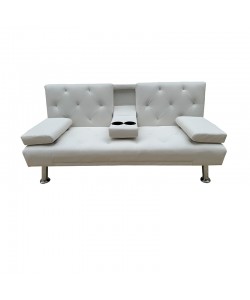 REST WHITE PU ΚΑΝΑΠΕΣ-ΚΡΕΒΑΤΙ 168X88X79εκ.