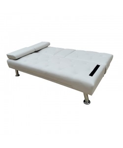 REST WHITE PU ΚΑΝΑΠΕΣ-ΚΡΕΒΑΤΙ 168X88X79εκ.