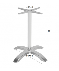 SAMIN 66X66Χ72εκ.(Σ/Ρ)4ΝΥΧΗ ΒΑΣΗ ΑΛΟΥΜΙΝΙΟΥ ΜΕ ΡΕΓ/ΡΟΥΣ