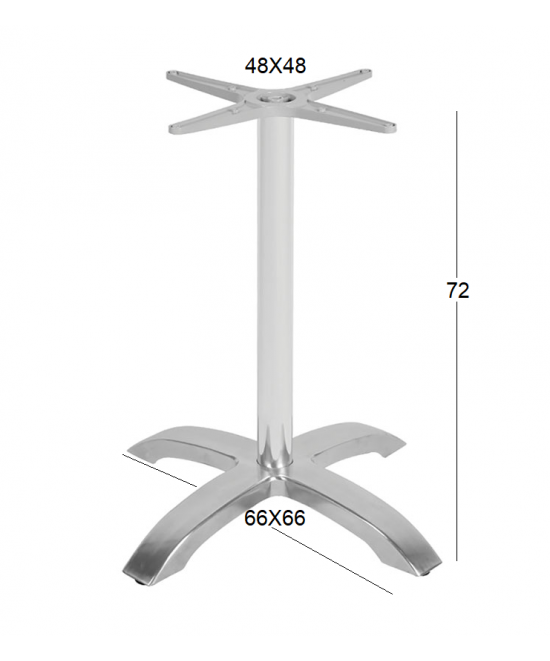 SAMIN 66X66Χ72εκ.(Σ/Ρ)4ΝΥΧΗ ΒΑΣΗ ΑΛΟΥΜΙΝΙΟΥ ΜΕ ΡΕΓ/ΡΟΥΣ