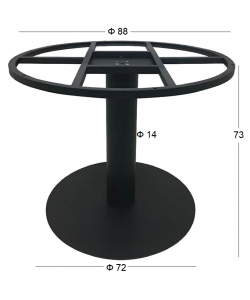 VENUS Φ72X73εκ. ΒΑΣΗ ΜΕΤΑΛΛΙΚΗ (ΑΝΩ ΣΤΕΦΑΝΙ 88εκ.) ΜΑΥΡΗ