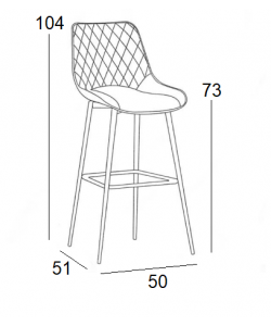 ALESIA GREY ΥΦΑΣΜΑ 73εκ. ΣΚΑΜΠΟ ΜΕΤΑΛΛΙΚΟ 50X51X73-104εκ.