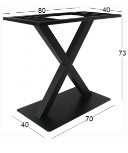 PRIME 70X40X73εκ. ΜΑΚΡ/ΝΗ ΒΑΣΗ ΜΕΤΑΛΛΙΚΗ ΜΑΥΡΗ