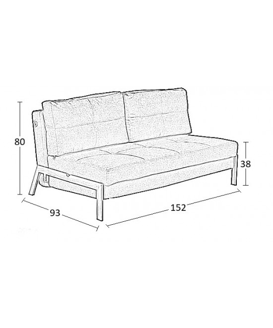 SARA Q GREY ΥΦΑΣΜΑ ΚΑΝΑΠΕΣ/ΚΡΕΒΑΤΙ 152Χ93Χ80εκ.