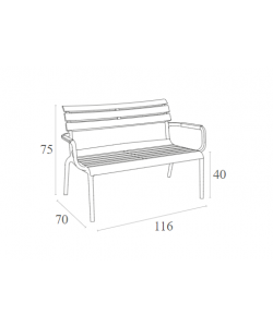 PARIS ΚΑΝΑΠΕΣ MARSALA 116X70X75εκ. ΠΟΛ/ΝΙΟΥ