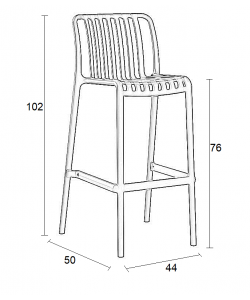 PARMA BLACK ΣΚΑΜΠΟ ΠΟΛ/ΝΙΟΥ 44X50X76/102εκ.