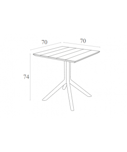 PARIS BLACK 70X70X74εκ. ΤΡΑΠΕΖΙ ΠΟΛ/ΝΙΟΥ
