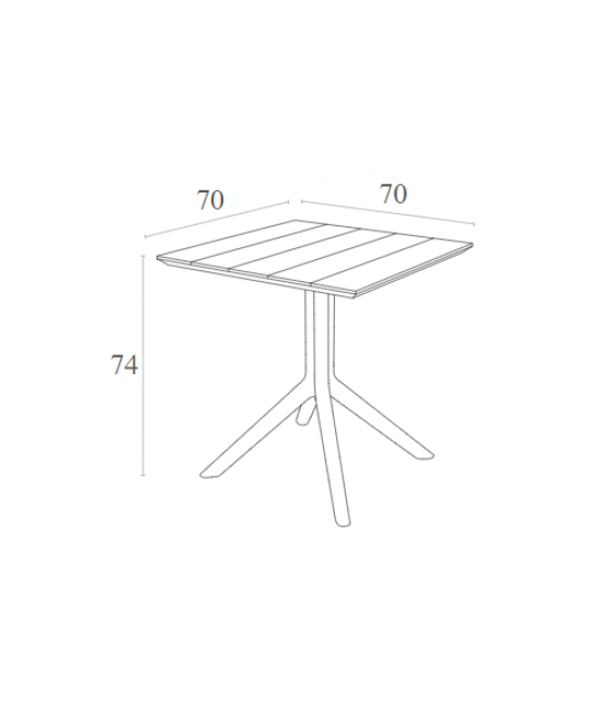 PARIS BLACK 70X70X74εκ. ΤΡΑΠΕΖΙ ΠΟΛ/ΝΙΟΥ