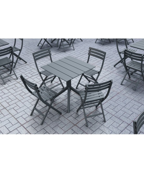PARIS DARK GREY 70X70X74εκ. ΤΡΑΠΕΖΙ ΠΟΛ/ΝΙΟΥ