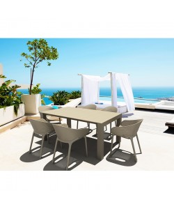 Σετ Τραπεζαρίας 7τμχ Vegas Sky Pro Taupe 100X180/220Χ75εκ.