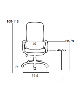 A9110 ΜΑΥΡO PU ΠΟΛΥΘΡΟΝΑ ΓΡΑΦΕΙΟΥ 65.5X69X46-108/56-118εκ.