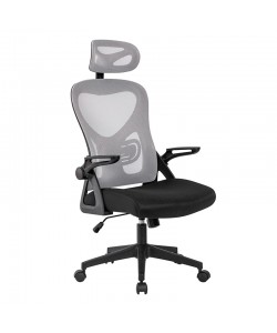 A8980 ΜΑΥΡO/ΓΚΡΙ MESH ΠΟΛΥΘΡΟΝΑ ΓΡΑΦΕΙΟΥ 59X63X46-113/56-122εκ.