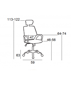 A8980 ΜΑΥΡO/ΓΚΡΙ MESH ΠΟΛΥΘΡΟΝΑ ΓΡΑΦΕΙΟΥ 59X63X46-113/56-122εκ.