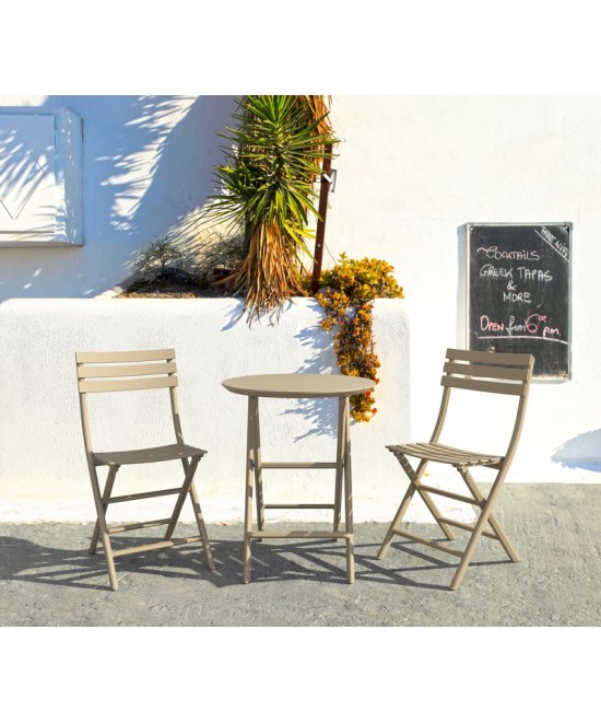 HELEN TAUPE Φ60X74εκ. ΤΡΑΠΕΖΙ ΠΤΥΣ/ΝΟ ΠΟΛ/ΝΙΟΥ