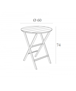 HELEN TAUPE Φ60X74εκ. ΤΡΑΠΕΖΙ ΠΤΥΣ/ΝΟ ΠΟΛ/ΝΙΟΥ
