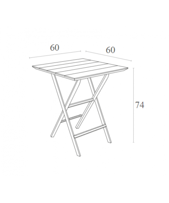 HELEN WHITE 60Χ60X74εκ. ΤΡΑΠΕΖΙ ΠΤΥΣ/ΝΟ ΠΟΛ/ΝΙΟΥ