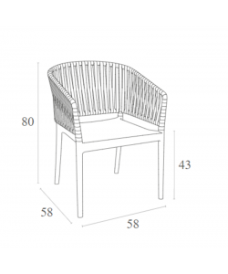 PORTOFINO WHITE/BLACK ΠΟΛΥΘΡΟΝΑ ΠΟΛ/ΝΙΟΥ 58X58X80εκ.