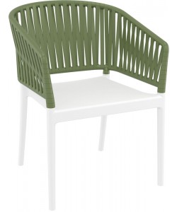 PORTOFINO WHITE/OLIVE GREEN ΠΟΛΥΘΡΟΝΑ ΠΟΛ/ΝΙΟΥ 58X58X80εκ.