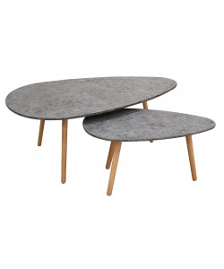 TAMY ΣΕΤ 2τμχ. CEMENT COLOR 116Χ65Χ45 & 75Χ43Χ40εκ. ΤΡΑΠΕΖΙ ΣΑΛΟΝΙΟΥ