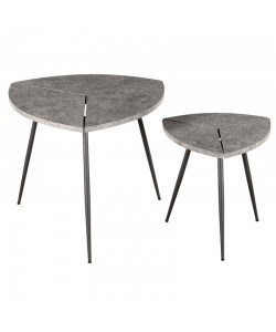 INDY SET CEMENT COLOR ΤΡΑΠΕΖΙ ΣΑΛΟΝΙΟΥ 60X60X50εκ. 40Χ40Χ40εκ.