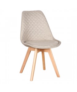 Καρέκλα Τραπεζαρίας Ξύλινη 4τμχ Bianca S Beige Ύφασμα 50x55x83.5εκ.
