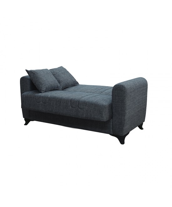 MELINA DARK GREY ΥΦΑΣΜΑ 2ΘΕΣΙΟΣ ΚΑΝΑΠΕΣ/ΚΡΕΒΑΤΙ ΜΕ ΑΠΟΘ.ΧΩΡΟ 150Χ80εκ.