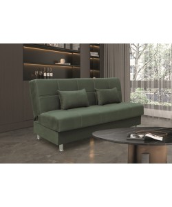 FELINA GREEN ΥΦΑΣΜΑ 3ΘΕΣΙΟΣ ΚΑΝΑΠΕΣ/ΚΡΕΒΑΤΙ ΜΕ ΑΠΟΘ.ΧΩΡΟ 182X90X80εκ.