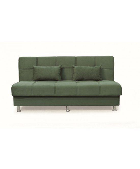 FELINA GREEN ΥΦΑΣΜΑ 3ΘΕΣΙΟΣ ΚΑΝΑΠΕΣ/ΚΡΕΒΑΤΙ ΜΕ ΑΠΟΘ.ΧΩΡΟ 182X90X80εκ.