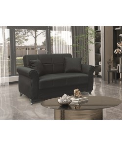 LENA BLACK ΥΦΑΣΜΑ 2ΘΕΣΙΟΣ ΚΑΝΑΠΕΣ/ΚΡΕΒΑΤΙ ΜΕ ΑΠΟΘ.ΧΩΡΟ 150Χ80Χ75εκ.