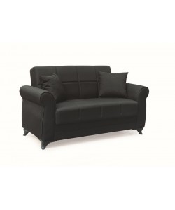 LENA BLACK ΥΦΑΣΜΑ 2ΘΕΣΙΟΣ ΚΑΝΑΠΕΣ/ΚΡΕΒΑΤΙ ΜΕ ΑΠΟΘ.ΧΩΡΟ 150Χ80Χ75εκ.