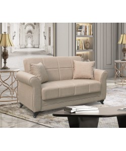 LENA LIGHT BROWN ΥΦΑΣΜΑ 2ΘΕΣΙΟΣ ΚΑΝΑΠΕΣ/ΚΡΕΒΑΤΙ ΜΕ ΑΠΟΘ.ΧΩΡΟ 150Χ80Χ75εκ.