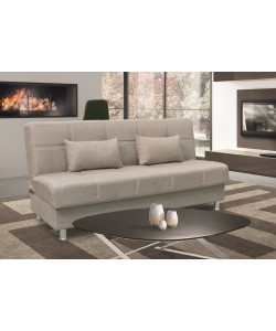 FELINA LIGHT BROWN ΥΦΑΣΜΑ 3ΘΕΣΙΟΣ ΚΑΝΑΠΕΣ/ΚΡΕΒΑΤΙ ΜΕ ΑΠΟΘ.ΧΩΡΟ 182X90X80εκ.