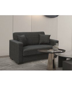 ROVER BLACK ΥΦΑΣΜΑ 2ΘΕΣΙΟΣ ΚΑΝΑΠΕΣ/ΚΡΕΒΑΤΙ ΜΕ ΑΠΟΘ.ΧΩΡΟ 150Χ80Χ75εκ.