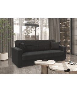 ROVER BLACK ΥΦΑΣΜΑ 3ΘΕΣΙΟΣ ΚΑΝΑΠΕΣ/ΚΡΕΒΑΤΙ ΜΕ ΑΠΟΘ.ΧΩΡΟ 210X80X75εκ.