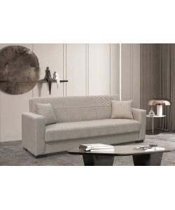 ROVER LIGHT BROWN ΥΦΑΣΜΑ 3ΘΕΣΙΟΣ ΚΑΝΑΠΕΣ/ΚΡΕΒΑΤΙ ΜΕ ΑΠΟΘ.ΧΩΡΟ 210X80X75εκ.