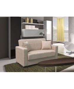 ROVER LIGHT BROWN ΥΦΑΣΜΑ 2ΘΕΣΙΟΣ ΚΑΝΑΠΕΣ/ΚΡΕΒΑΤΙ ΜΕ ΑΠΟΘ.ΧΩΡΟ 150Χ80Χ75εκ.