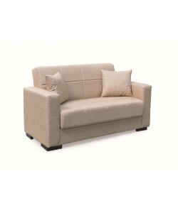 ROVER LIGHT BROWN ΥΦΑΣΜΑ 2ΘΕΣΙΟΣ ΚΑΝΑΠΕΣ/ΚΡΕΒΑΤΙ ΜΕ ΑΠΟΘ.ΧΩΡΟ 150Χ80Χ75εκ.