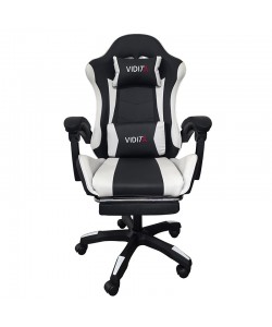 A6060 ΜΑΥΡΟ/ΛΕΥΚΟ ΠΟΛΥΘΡΟΝΑ GAMING/ΜΕ ΥΠΟΠΟΔΙΟ 64X62X113-121εκ.