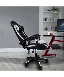 A6060 ΜΑΥΡΟ/ΛΕΥΚΟ ΠΟΛΥΘΡΟΝΑ GAMING/ΜΕ ΥΠΟΠΟΔΙΟ 64X62X113-121εκ.