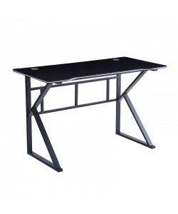 ΓΡΑΦΕΙΟ 120X60X75εκ.ΜΑΥΡΟ MDF/ΜΑΥΡΟ ΜΕΤΑΛΛΙΚΟ