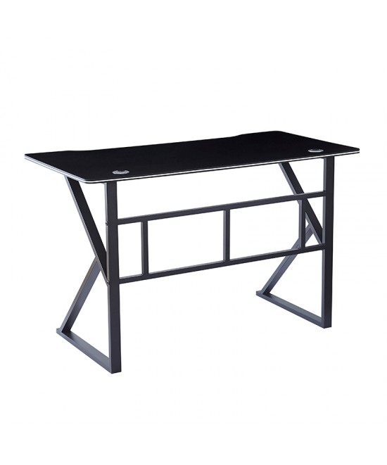 ΓΡΑΦΕΙΟ 120X60X75εκ.ΜΑΥΡΟ MDF/ΜΑΥΡΟ ΜΕΤΑΛΛΙΚΟ