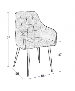 CAMERON GREY ΥΦΑΣΜΑ ΠΟΛΥΘΡΟΝΑ ΜΕΤΑΛΛΙΚΗ 58X56X87εκ.