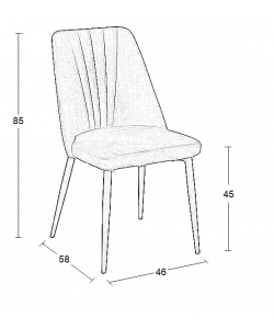OLIVIA BLACK VELVET ΥΦΑΣΜΑ ΚΑΡΕΚΛΑ ΜΕΤΑΛΛΙΚΗ 46(59)X58X85εκ.