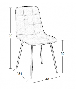 OSCAR BEIGE VELVET ΥΦΑΣΜΑ ΚΑΡΕΚΛΑ ΜΕΤΑΛΛΙΚΗ 43Χ51Χ50-90εκ.